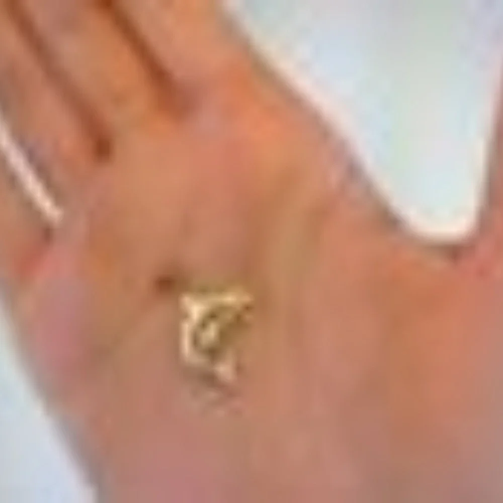 14k Solid Yellow Gold Dolphin Charm Pendant